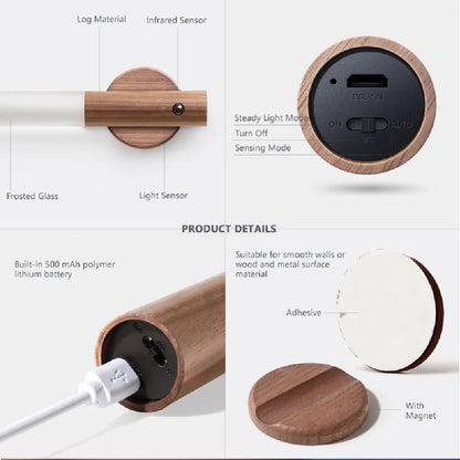 Minimalist LED Wooden Night Light
