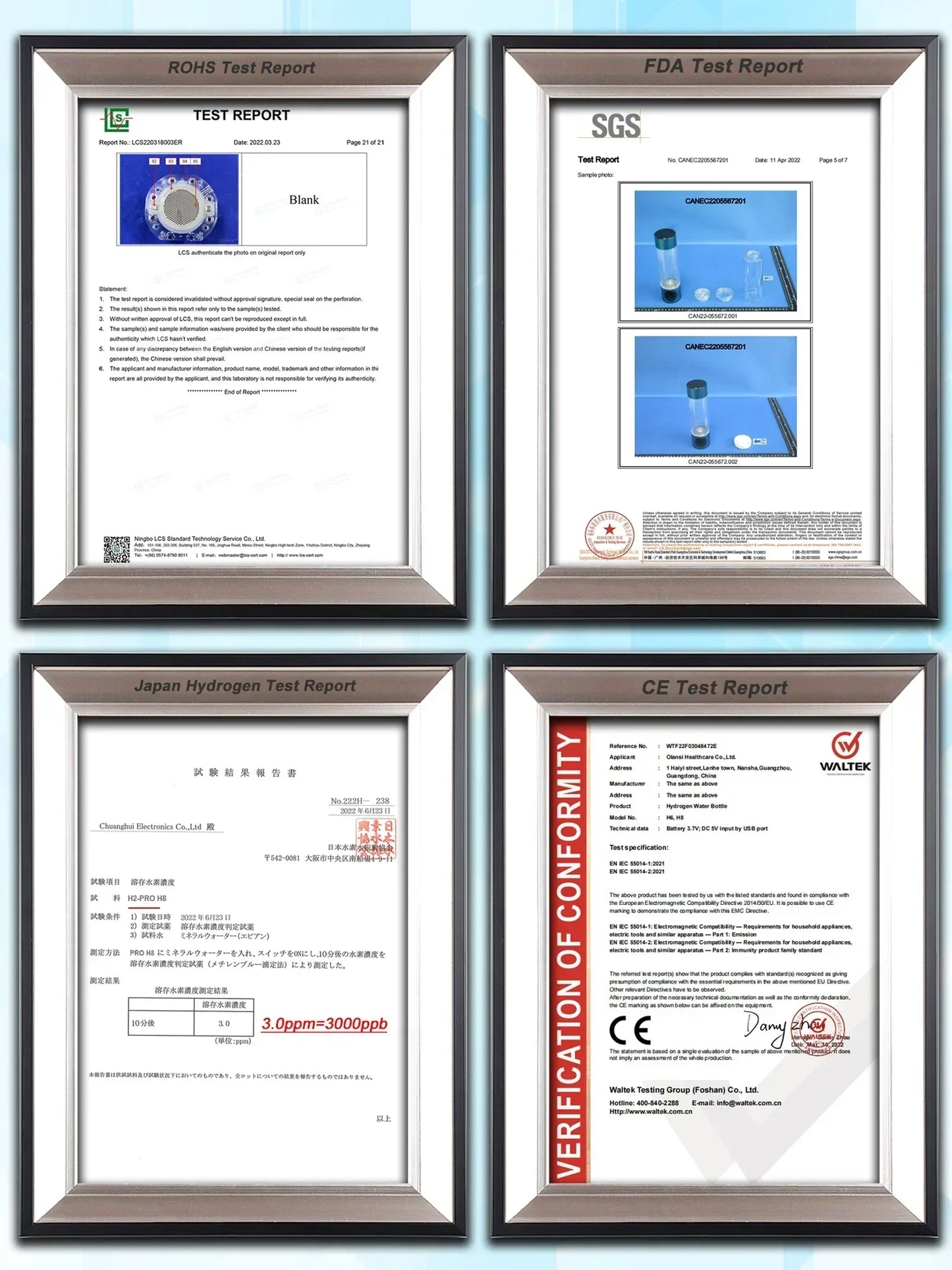 Portable Hydrogen Water Bottle